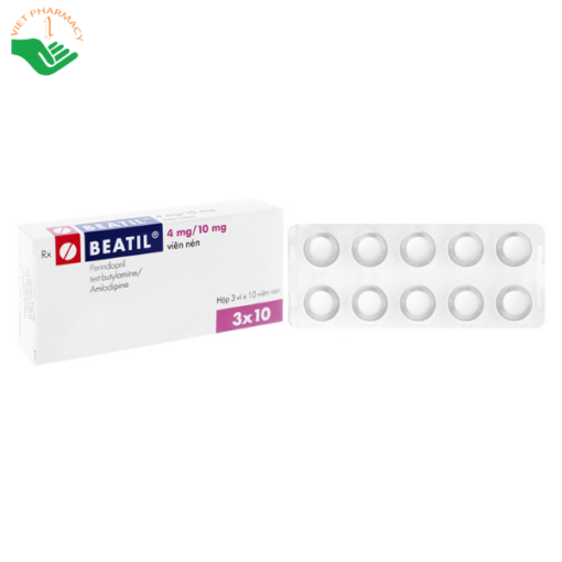 Thuốc trị tăng huyết áp vô căn, bệnh mạch vành ổn định Beatil 4mg/10mg