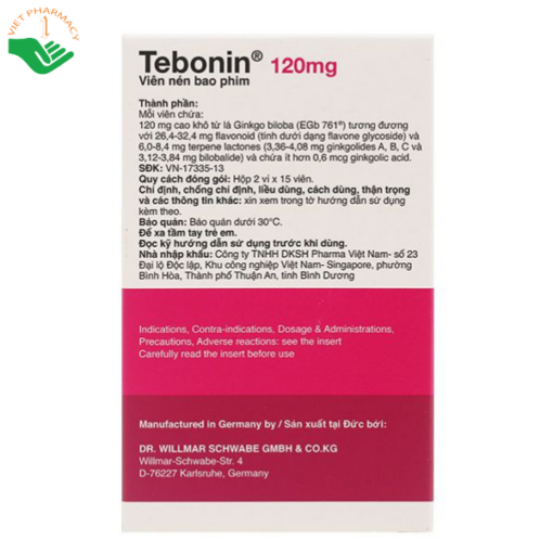 Thuốc bổ não Tebonin 120mg