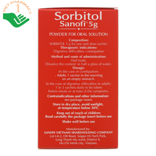 Thuốc bột Sorbitol Sanofi 5g