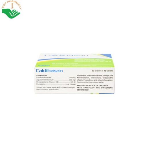 Caldihasan 1250mg điều trị và phòng loãng xương, còi xương