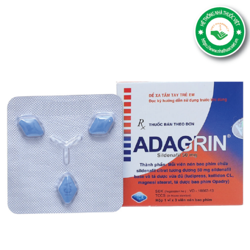 Thuốc cường dương ADAGRIN 50mg (Hộp 1 vỉ 3 viên)