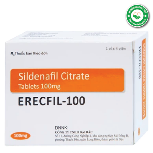 Thuốc cường dương ERECFIL-100 (Sildenafil Citrate 100mg)