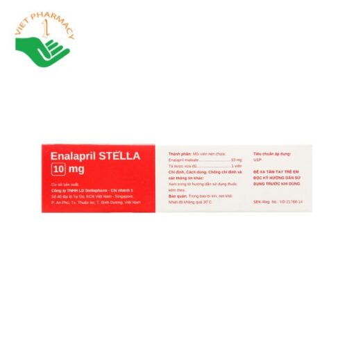 Thuốc điều trị suy tim sung huyết Enalapril Stella 10mg