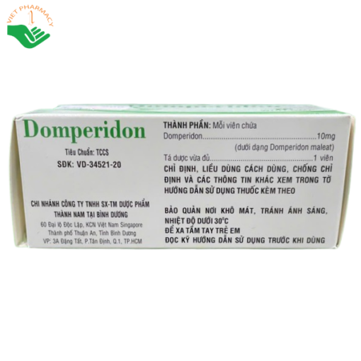 Thuốc Domperidon 10mg Thành Nam