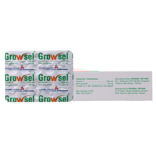 Thuốc Growsel (3 vỉ x 10 viên) - Giúp bổ sung vitamin C, kẽm