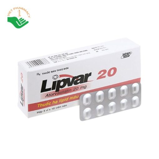 Thuốc hạ lipid máu Lipvar 20