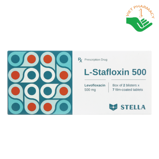 Thuốc kháng sinh L-Stafloxin 500 STELLA (Hộp 2 vỉ x 7 viên)