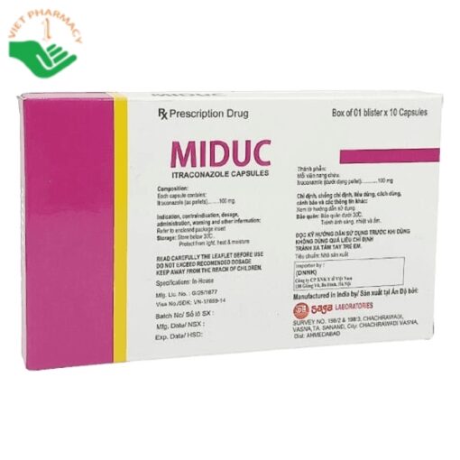 Thuốc Miduc 100mg điều trị nấm