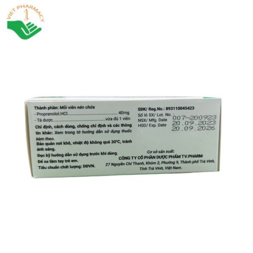 Thuốc Propranolol 40mg