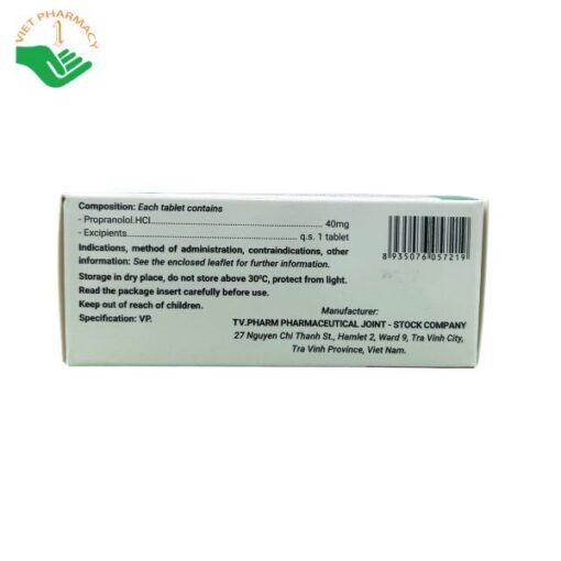 Thuốc Propranolol 40mg