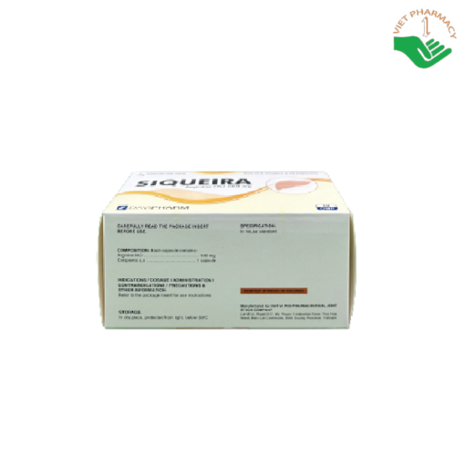 Thuốc Siqueira 500mg - Trị tăng amoniac huyết (Hộp 60 viên nang)