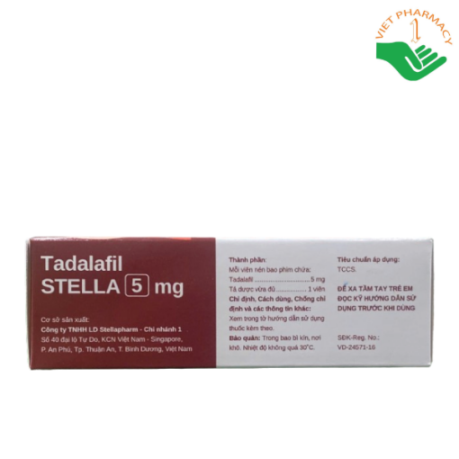 Thuốc Tadalafil 5mg STELLAPHARM (Hộp 3 vỉ x 10 viên)