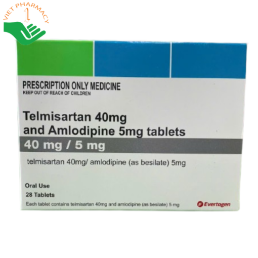 Thuốc Telmisartan 40mg and Amlodipine 5mg (2 vỉ 14 viên)