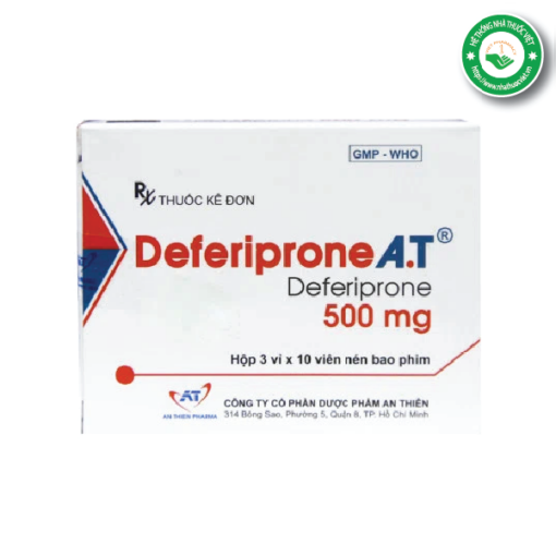 Thuốc thải sắt Deferiprone A.T 500mg (Hộp 30 viên)