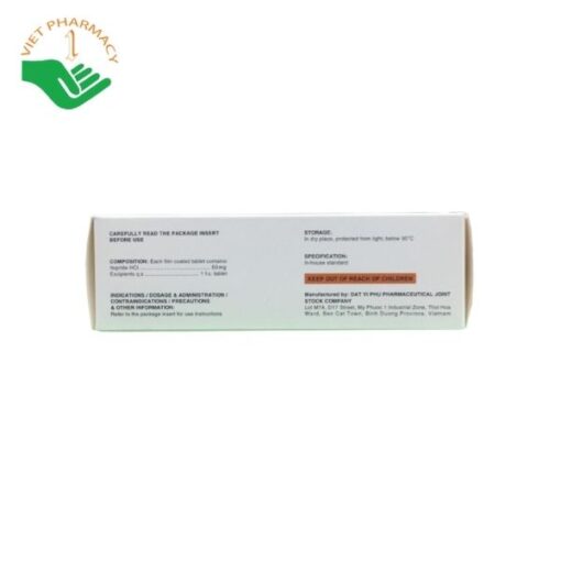 Thuốc Toulalan 50mg Davipharm (Hộp 6 vỉ x 10 viên)