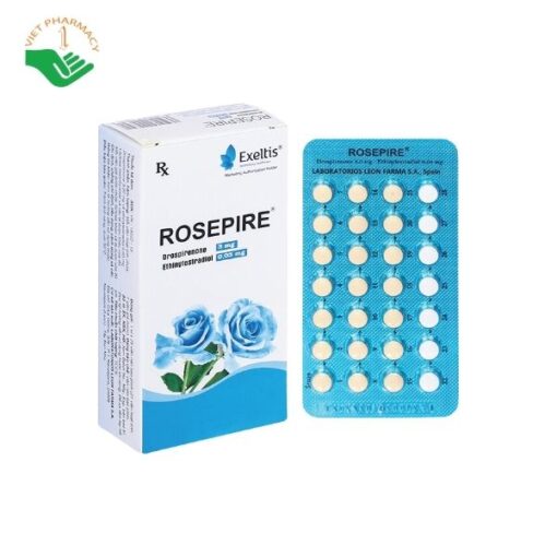 Thuốc tránh thai hàng ngày Rosepire 3mg/0,03mg (Hộp 1 vỉ x 28 viên)