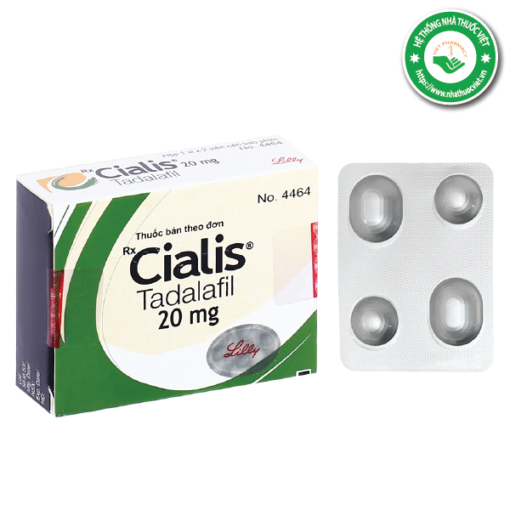 Thuốc trị rối loạn cương dương Cialis 20mg (Hộp 1 vỉ x 2 viên)