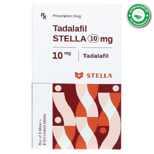 Thuốc trị rối loạn cương dương Tadalafil 10mg STELLA (Hộp 1 vỉ x 2 viên)