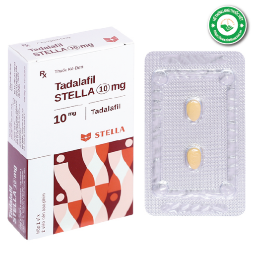 Thuốc trị rối loạn cương dương Tadalafil 10mg STELLA (Hộp 1 vỉ x 2 viên)