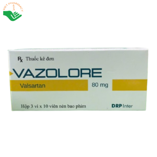 Thuốc điều trị tăng huyết áp nguyên phát Vazolore 80mg