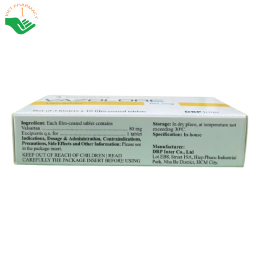 Thuốc điều trị tăng huyết áp nguyên phát Vazolore 80mg