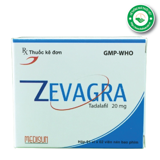 Thuốc Zevagra 20mg - Điều trị rối loạn cương dương (Hộp 1 vỉ 2 viên)