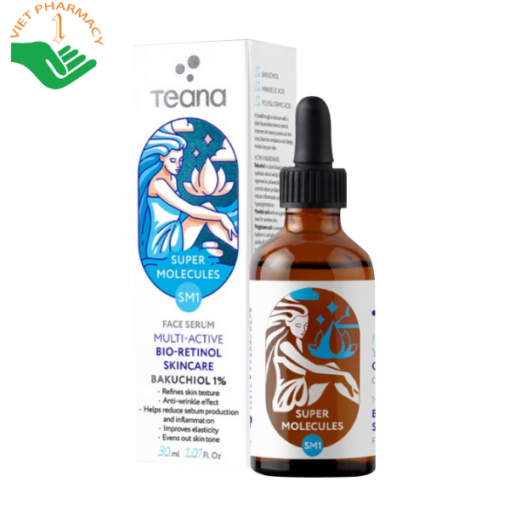 Tinh chất dưỡng ẩm, làm sáng và trẻ hóa da Serum Teana 1% Bakuchiol SM1 Super Molecules Multi-Active Bio-Retinol