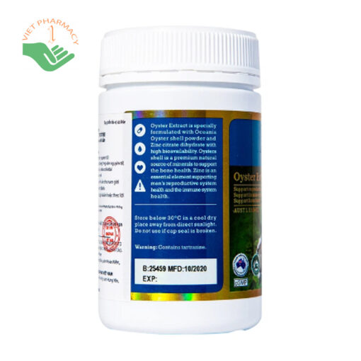 TINH CHẤT HÀU TƯƠI VITATREE OYSTER EXTRACT, CHAI 90 VIÊN