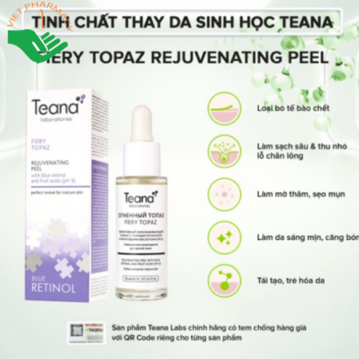 Tinh chất thay da sinh học Teana Blue Retinol Fiery Topaz Rejuvenating Peel