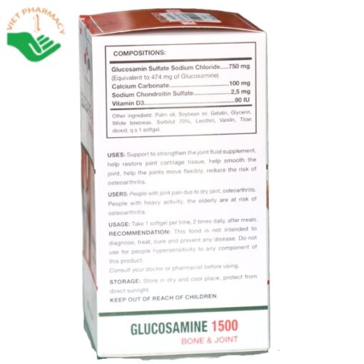 TPBVSK Glucosamine 1500mg Bone & Joint hỗ trợ bổ xung dịch khớp