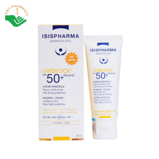 Kem chống nắng UVEBLOCK SPF50+ Mineral Cream 40ml