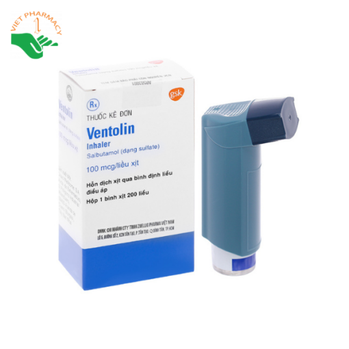 Thuốc xịt hen suyễn Ventolin Inhaler 100mcg