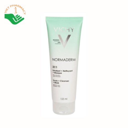 Kem Tẩy Tế Bào Chết Vichy Normaderm 3in1 Scrub+Cleanser+Mask 125ml