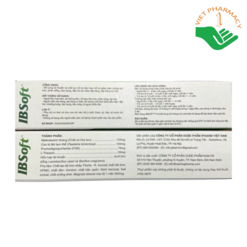 Viên đại tràng IBSOFT Pharmalink OTC (Hộp 20 viên)