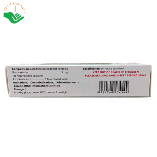 Viên nén bao phim ROSUVASTATIN 5mg