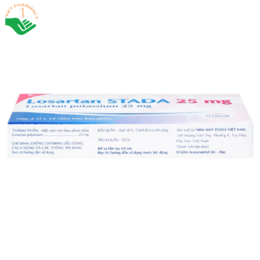 Viên nén Losartan Stada 25mg điều trị tăng huyết áp, giảm nguy cơ đột quỵ