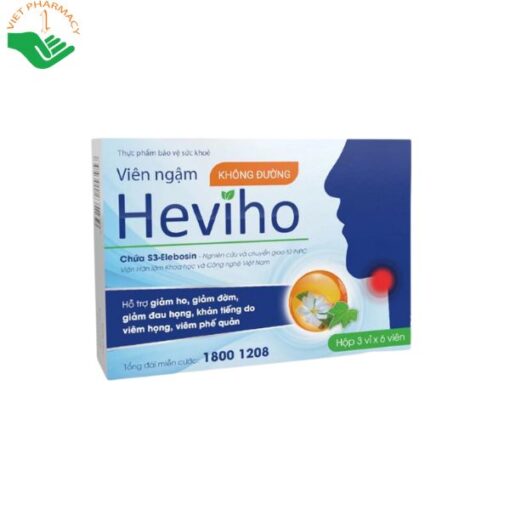 Viên ngậm Heviho không đường - Hỗ trợ giảm ho, giảm đau rát họng