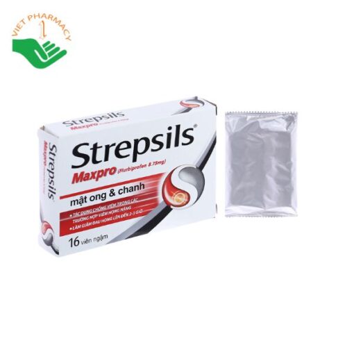 Viên ngậm trị đau họng Strepsils Maxpro