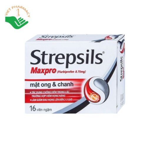 Viên ngậm trị đau họng Strepsils Maxpro