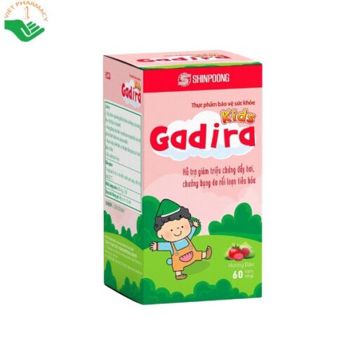 Viên nhai Gadira Kids hỗ trợ làm giảm triệu chứng đầy hơi cho bé