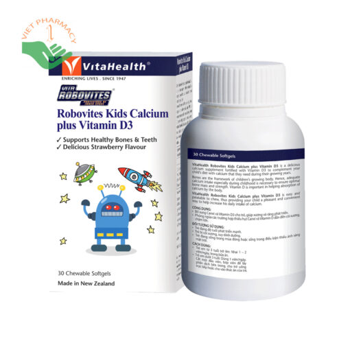 Viên nhai VitaHealth Robovites Kids Calcium plus Vitamin D3