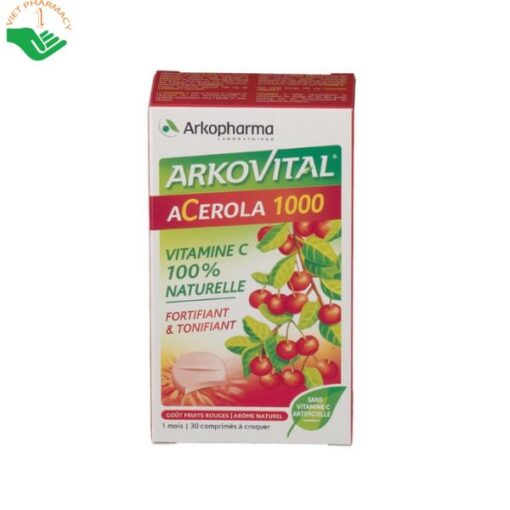 Viên Nhai Vitamin C Thực Vật Arkopharma Acerola 1000 30CP BS