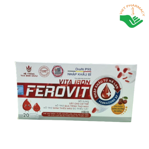 Viên sắt Vita Iron Ferovit Vạn Sinh Châu (Hộp 20 ống)