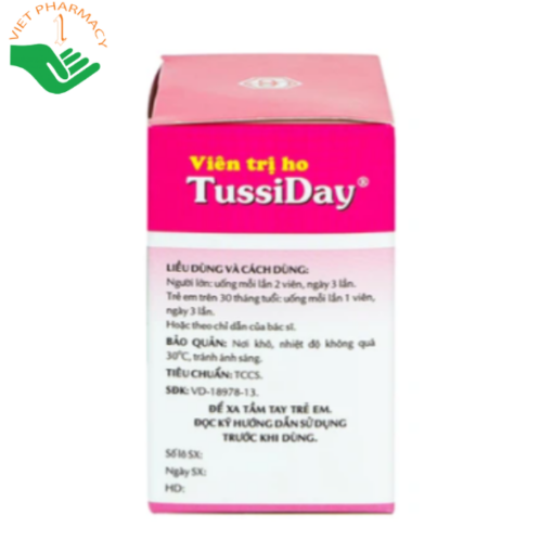 Viên trị ho Tussiday OPC điều trị đau họng, sổ mũi, cảm cúm