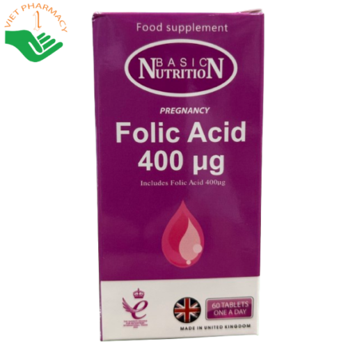 Viên uống Basic Nutrition Folic Acid 400 µg