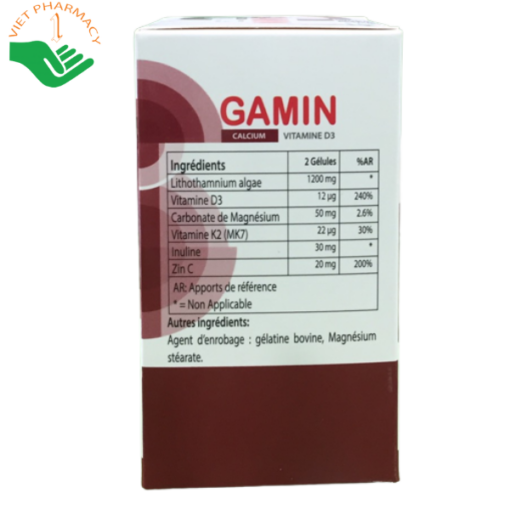 Viên uống bổ sung Canxi Gamin Calcium Kenpharm 60 Viên