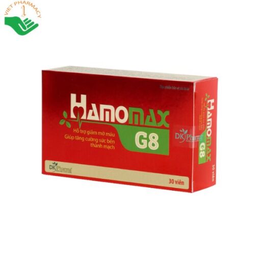 Viên uống Hamomax G8 - Hỗ trợ điều trị mỡ máu, gan nhiễm mỡ, huyết áp cao