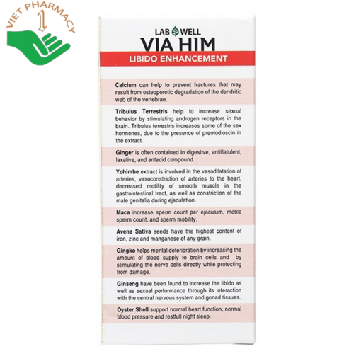 Viên uống hỗ trợ sinh lý nam Via Him Lab Well