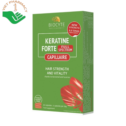 Viên uống kích thích mọc tóc, giảm rụng tóc Biocyte Keratine Forte Full Spectrum