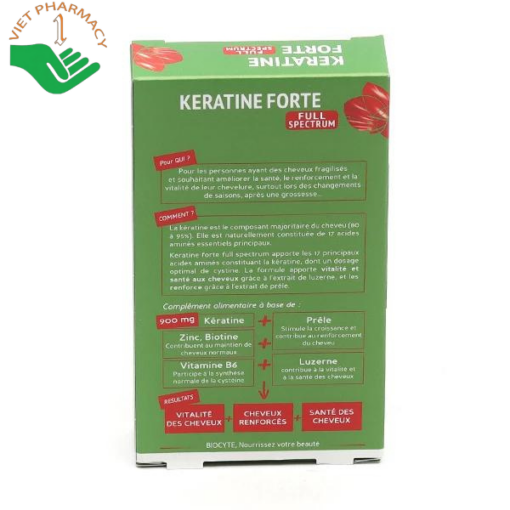 Viên uống kích thích mọc tóc, giảm rụng tóc Biocyte Keratine Forte Full Spectrum